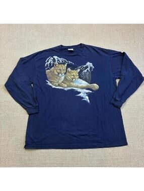 vintage Cougar / Mountain Lion long sleeve shirt!! size xl